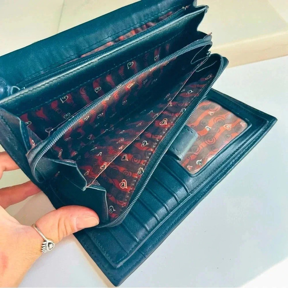 Vintage Brighton Croc Embossed Tri-Fold Leather Organizer/Wallet - Picture 7 of 14